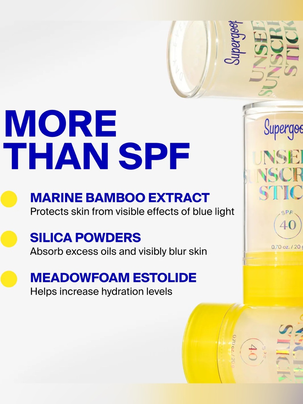 NEW SUPERGOOP UNSEEN SUNSCREEN STICK SPF 40 - Picture 3 of 6